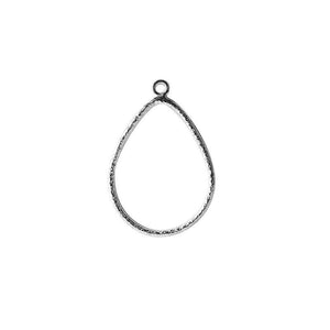 Silver Overlay Teardrop Hoop Earwire Connector Wholesale handcrafted in India with textured silver overlay finish