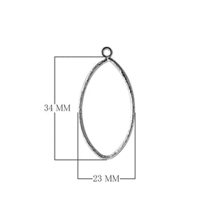 Silver Overlay Marquise Hoop Earwire Connector Wholesale handcrafted in India with textured silver overlay finish