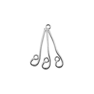 Silver Overlay Triple Drop Earwire Connector Wholesale handcrafted in India with polished silver overlay finish