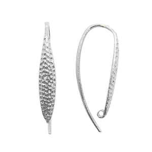 Silver Overlay Textured Long Earwire Wholesale handcrafted in India with polished silver overlay finish