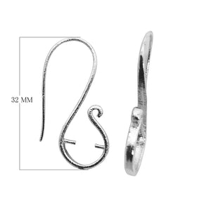 Silver Overlay Scroll Hook Earwire Wholesale handcrafted in India with polished silver overlay finish