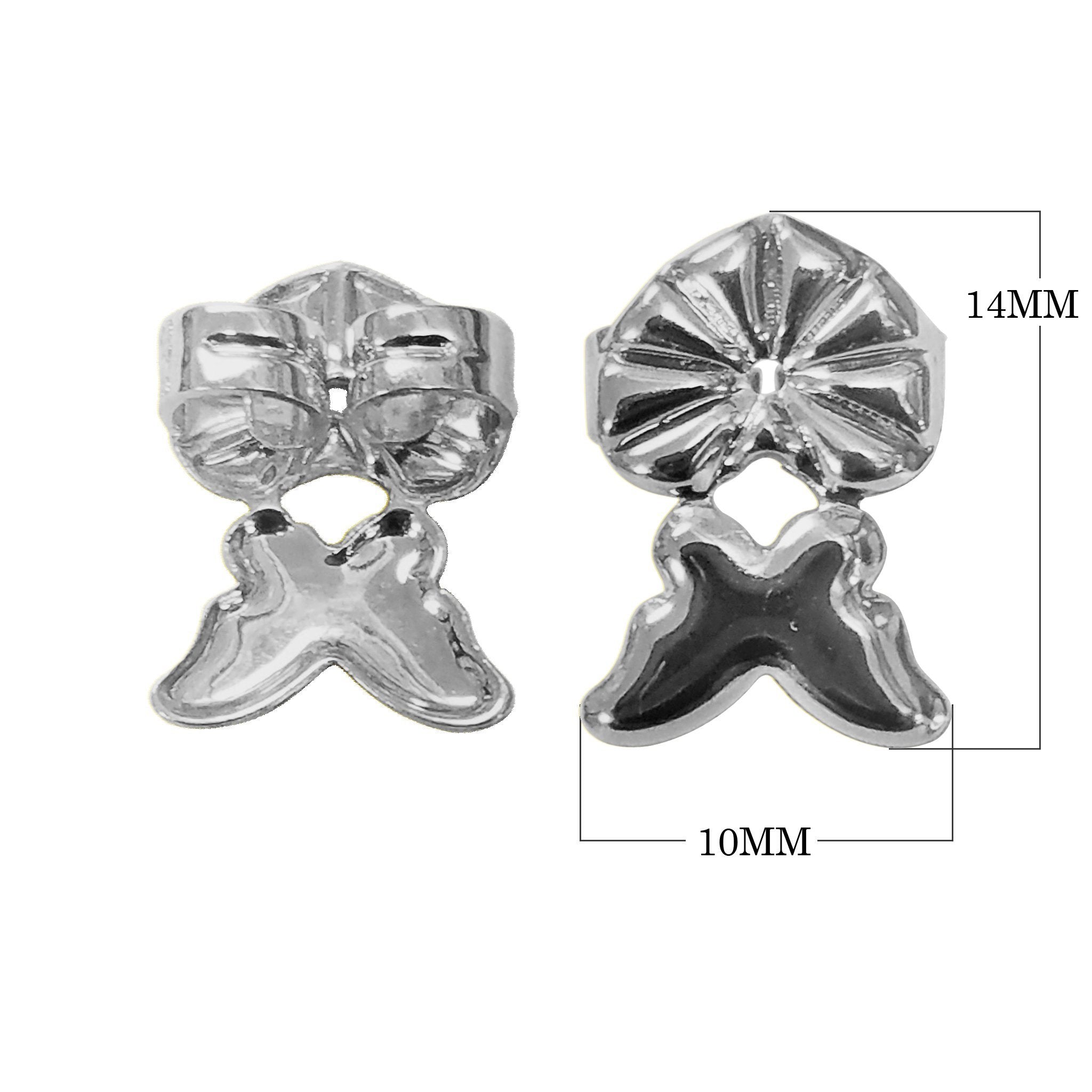 Silver Overlay Butterfly Design Earring Back Wholesale handcrafted in India with polished silver overlay finish