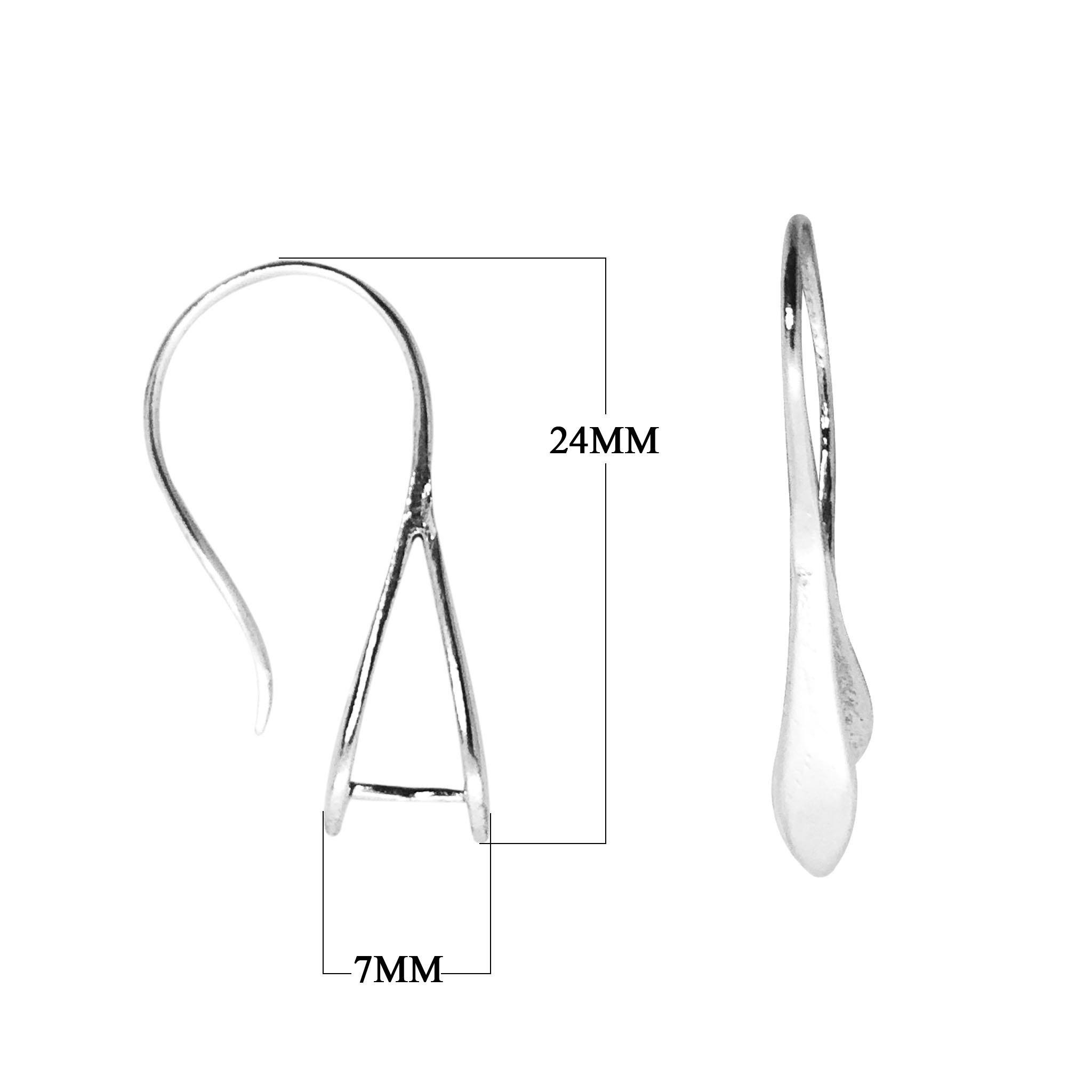 Silver Overlay Open Frame Earwire Wholesale handcrafted in India with polished silver overlay finish