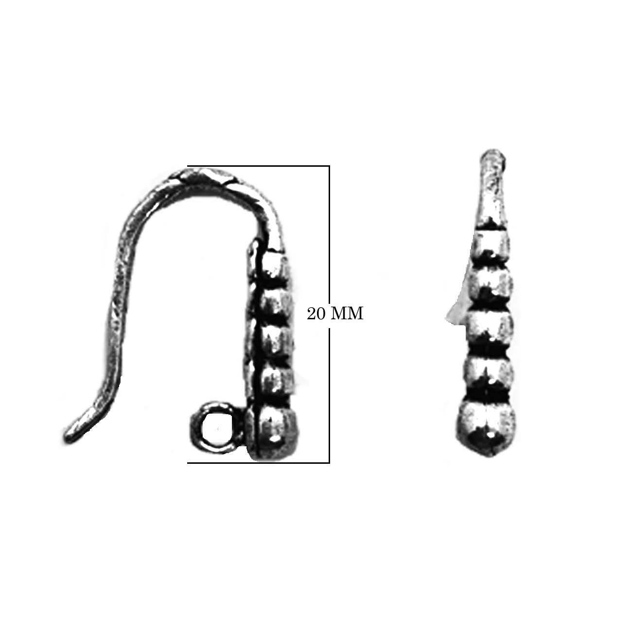 Silver Overlay Beaded Earwire Wholesale handcrafted in India with polished silver overlay finish