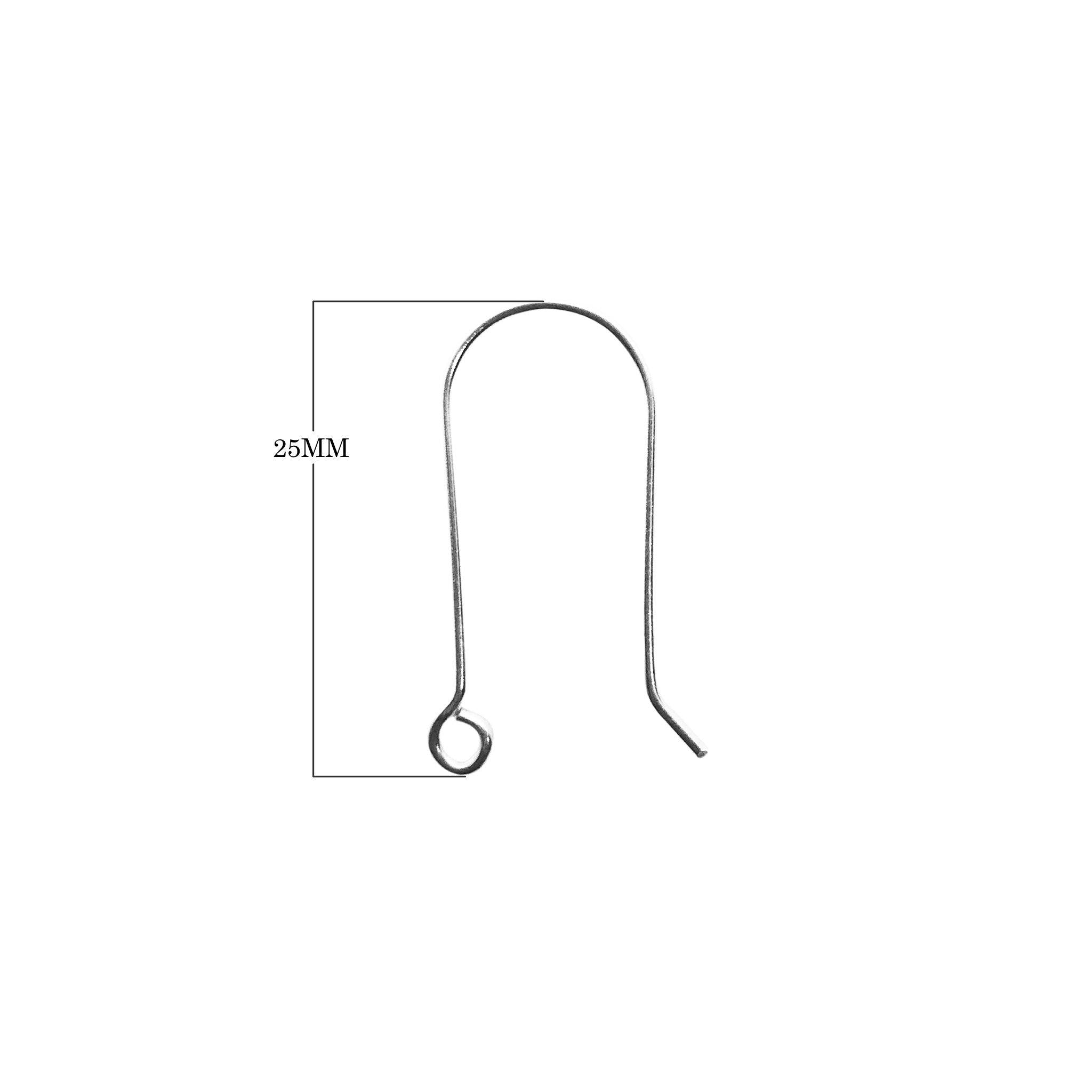 Silver overlay plain round loop earwire with polished finish