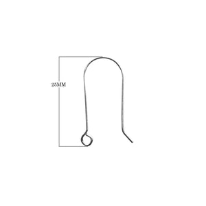 Silver overlay plain round loop earwire with polished finish