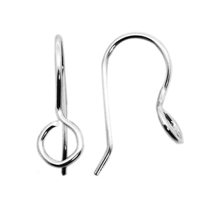 Silver overlay simple loop hook earwire with polished finish handcrafted in India