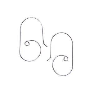 Silver overlay spiral round hook earwire with polished finish handcrafted in India