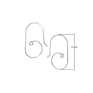 Silver overlay spiral round hook earwire with polished finish handcrafted in India