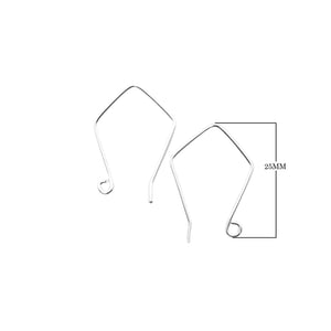 Silver overlay angular loop earwire with polished finish handcrafted in India