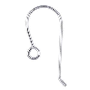 Sterling Silver Plain Hook Earwire For Jewelry Findings