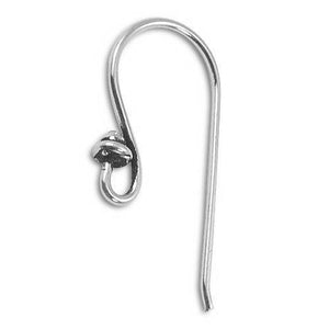 Sterling Silver Beaded Hook Earwire For Jewelry Findings