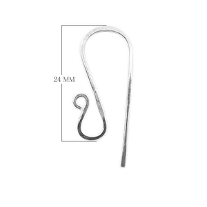 Sterling Silver Hammered Hook Earwire For Jewelry Findings