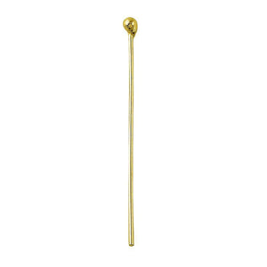 Minimalist long gold-overlay copper stick pin with rounded tip for jewelry making.