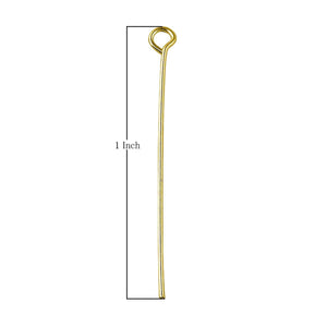 18K gold overlay over copper eye pin with polished finish.