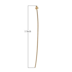 Long 18K gold overlay copper head pin with granulated tri-bead top.