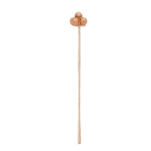 Handcrafted triple ball head pin with rose gold overlay over copper made in India for wholesale jewelry making.