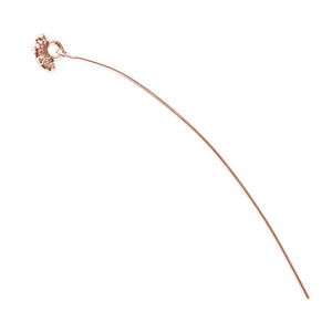 Handcrafted rose gold overlay over copper decorative cluster head pin made in India for wholesale jewelry use.