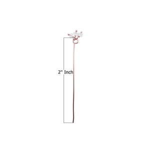 Handcrafted rose gold overlay over copper cluster pin with white crystal quartz made in India for wholesale jewelry designers.