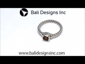 Wholesale Sterling Silver Citrine Quartz Cushion Rope Ring – 925 Silver Jewelry From Bali