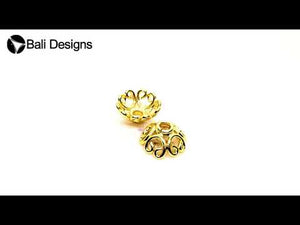 Handcrafted Floral Scroll Bead Cap With Single Hole Made With 18K Gold Overlay Over Copper For Jewelry Making Wholesale Collection