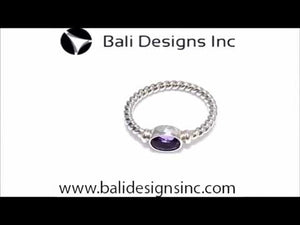 Wholesale Sterling Silver Amethyst Quartz Marquise Rope Ring – 925 Silver Jewelry From Bali