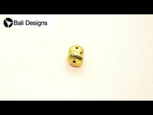 18K gold overlay flat saucer textured bead handcrafted in India for wholesale jewelry production