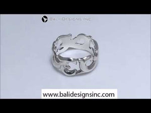 Sterling Silver Designer Round Pattern Oxidized Ring For Wholesale Jewelry Buyers.