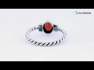 Bulk sterling silver twisted band rings with oval faceted Garnet Quartz, handcrafted 925 silver wholesale jewelry supply.