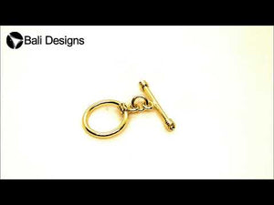 18K Gold Overlay Toggle Clasp with polished golden finish, handcrafted in India
