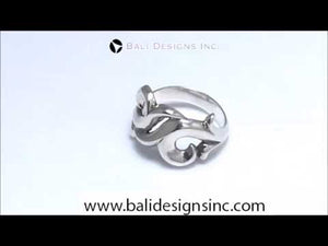Sterling Silver handcrafted polished designer ring wholesale from Bali, Indonesia with smooth swirl pattern design