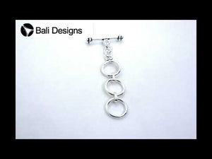 Silver Overlay toggle clasp with interlinked rings and bar design, bulk jewelry findings handcrafted in India.