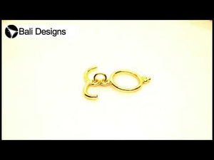 18K gold overlay grooved toggle clasp wholesale, handcrafted jewelry clasp supplier from India for necklaces and bracelets.