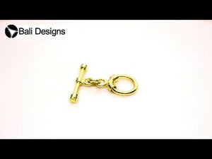 18K gold overlay wire-wrapped toggle clasp with polished finish, handcrafted in India, designed for wholesale jewelry making supplies.