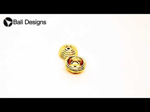 18K Gold Overlay Over Copper round disc bead cap jewelry component with center hole, handcrafted in India