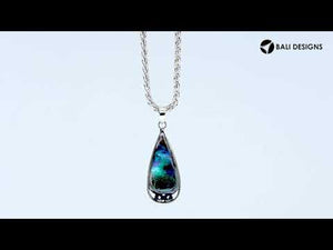 Sterling Silver Abalone Shell Teardrop Pendant With Polished Silver Border For Wholesale Buyers.