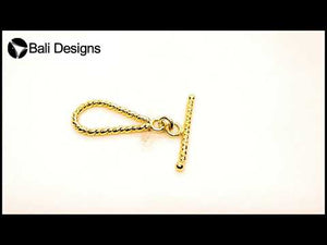 18K Gold Overlay Rope Teardrop Toggle Clasp handcrafted in India for bulk jewelry