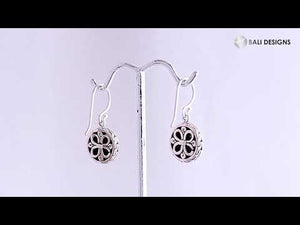 Sterling Silver round Abalone Shell earrings with textured silver frame and Earwire for wholesale jewelry.