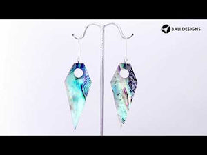 Abalone Shell Silver Geometric Earrings For Wholesale