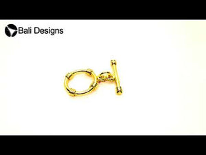 18K Gold Overlay Wire-Wrapped Toggle Clasp with polished finish and decorative circular ring, handcrafted in India for wholesale jewelry making