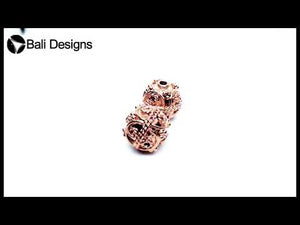 Handcrafted rose gold overlay copper decorative beads made in India for wholesale jewelry use