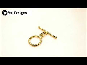 18K gold overlay rope design toggle clasp, polished finish, classic jewelry closure, handcrafted in India for wholesale buyers.