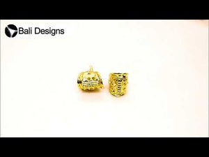 18K Gold Overlay Over Copper textured jewelry bail and cap, handcrafted artisan pendant finding from India for wholesale jewelry supply