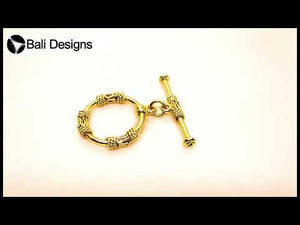 18K Gold Overlay Decorative Ring Toggle Clasp handcrafted in India for wholesale jewelry