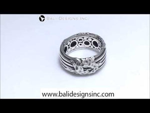 Sterling Silver Oxidized Beautiful Fancy Design Round Ring With Balinese Detailing.