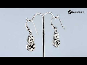 Sterling Silver With 18K Gold Pearl Drop Earrings With Heart Top And Diamond Accents