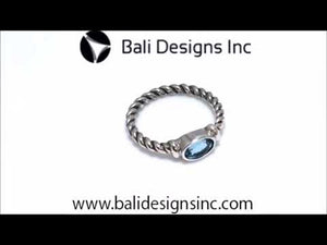 Wholesale Sterling Silver Blue Topaz Quartz Marquise Rope Ring – 925 Silver Jewelry From Bali