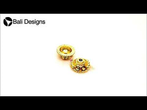 Handcrafted floral bead cap spacer with 18K Gold Overlay Over Copper, high-polish finish, made in India for wholesale jewelry making.