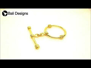18K Gold Overlay Rope Knot Toggle Clasp with polished golden finish, handcrafted in India