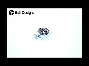 Silver Overlay Over Copper Multi Strand Clasp With 2 Hole round beaded design handcrafted in India.